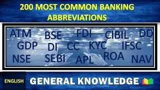Important Banking Abbreviations for Bank Exam | Banking Terms and Abbreviations | Banking Full Forms