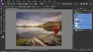 Paesaggio luminoso in Affinity Photo con Applica immagine
