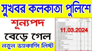 Kolkata Police New Vacancy List Out 2024 II Kolkata Police Constable Vacancy Increase