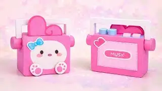 DIY  Cute paper radio  craft🎶 | How to make  cute kawaii paper radio🎵🎵🎼 | tutorial steps by step