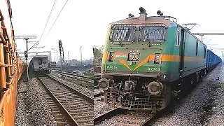 Indian Railways - Rhythmic Track Sounds - Overtaking Freight Train - Maal Gaadi - Goods Train