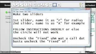 James' Guide on making Circle w/ 2 sliders using GEOGEBRA