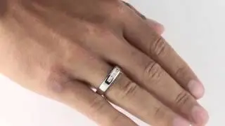 Men's DiamonUltra&trade; CZ Platinum Over Sterling Silver Wedding Ring