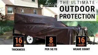 10' x 10' Super Heavy Duty 16 Mil Brown Poly Tarp Cover - Thick Waterproof, UV Resistant, Ro Reviews