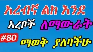 ልክ እንደ አረቦች ለማውራት የሚያስችሏችሁ 80 ቃላት በአረብኛ 