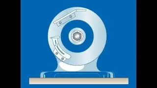 A small grinding wheel is attached to the shaft of an electric motor which has a rated speed of 360
