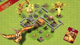 SUPER DRAGON VS EVERY TOWN HALL || CLASH OF CLANS