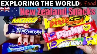 Trying New Zealand Food for the First Time (Snack Food) | Moro, Chocolate Fish, Perky Nana