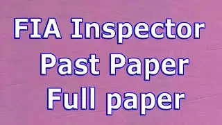 FIA Inspector full paper solved