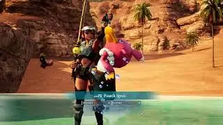 Fishing up a Fuack Ignis in Palworld 