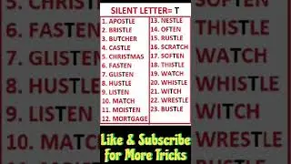 Silent letter = K and T , intersting english words #learnenglish #shorts #youtubeshorts