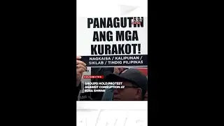 Groups hold protest vs. corruption at EDSA Shrine | ANC