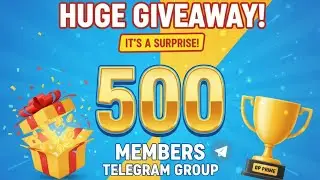 🎉 HUGE GIVEAWAY! 🎉 We've Hit 500 Members on Telegram!