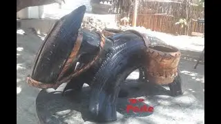 2º-.   Aprendendo a fazer um jumentinho de pneu , passo a passo  Reciclando: