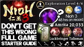 Nioh 3 - Full Game Starter Guide & 31 IMPORTANT Tips - Best Weapon Build, Settings, OP Skill & More!