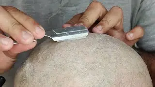 Attractive dandruff clean head shave ASMR relaxing sound tutorial zaibi Barber shop 2025