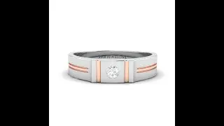 Platinum & Rose Gold Single Diamond Ring for Men JL PT 1143 - Jewelove