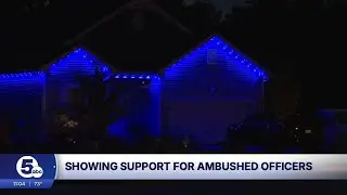 Northeast Ohio lights up blue in support of 3 Lorain officers shot