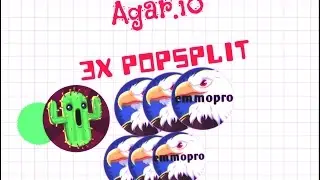 Agar.io - 3x Popsplit Gameplay With Some Kn Members