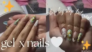 gel-x nails! EASY step-by-step tutorial and design ☀️ | alexandra scheick