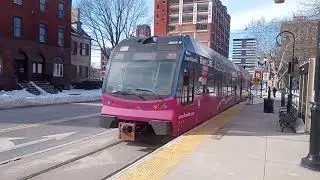 Two NJ Transit River Line Trains at Cooper Street/Rutgers University In Camden 