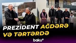 İlham Əliyevin Ağdərə və Tərtərə etdiyi səfərdən görüntülər - Baku TV