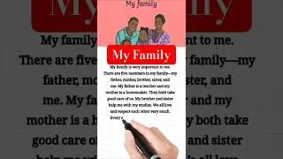 👪Short Essay On My Family | English Essay My Family | Write An Essay On My Family