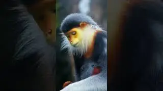 🌿🐒 The Most Beautiful Monkey in Vietnam! | Red-Shanked Douc Langur. #shorts
