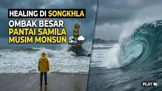 Dashcam Video - Healing di Songkhla: Layan Ombak Besar Pantai Samila Musim Monsun 🌊🌧️