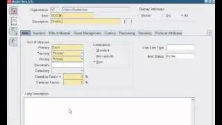 Define an Item for Internal Sales Order in R12