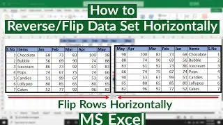 How to Reverse Data Range in MS Excel | How to Flip Data Horizontally in MS Excel | Reverse Rows