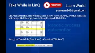 Take While function in linq