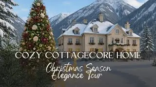 Cozy Cottagecore Christmas Home Tour | Snowy Forest Views & Velvet Bows