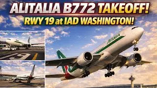 Alitalia B772 Pushback, Taxi & Takeoff from Runway 19 at IAD | World of Airports Gameplay