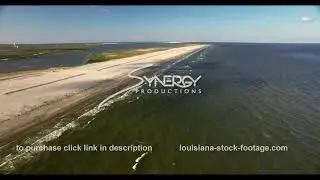 539 drone aerial grand isle port fourchon beach restoration video gulf of mexico stock footage