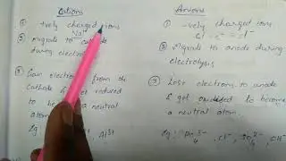 Anode , Cathode, Differences between Cations and Anions
