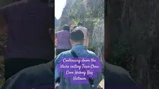 Continuing down the stairs Tuan Chau Halong Bay Vietnam