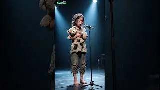 Syrian orphan hugs teddy bear and sings like an angel 💔🧸 #agt #talent #amen #lipsync
