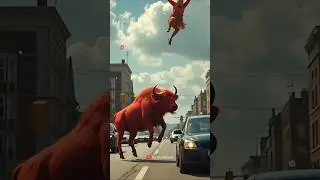 The Hungry Buffalo Brings a Guava Truck to Town 🍉 | Fun Animation Shorts 😭 #ai #cow#shorts