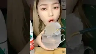 slushy ice eating ☀️Girl Making Slush Ice