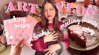 A cozy Week in Spring 🌷 Finished Crochet Shrug, Museum Visit, Packing Orders ✨#artvlog