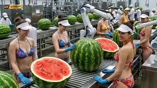 Внутри мегафабрики по переработке арбузов 🍉 | Соки, десерты и промышленная автоматизация