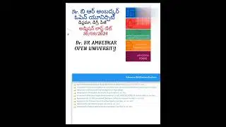 Dr.Br Ambedkar Open University Admissions Information