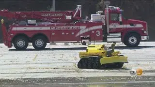 LAFD's New Firefighting Robot Rolls Into Action Early At Downtown LA Building Fire