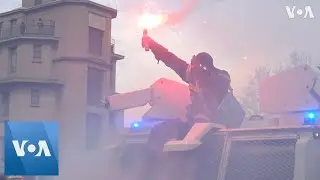 French Police Confront Protesting Firefighters in Paris