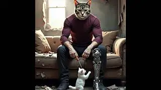 Robot Cat Dad & Baby Kitten &ndash; Heartwarming Sci-Fi Short 🐾🤖  #cat #funnyvideo #cute