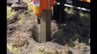 Pauselli Guardrail Post Driver Loading & Pounding