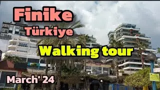Finike Turkey March 2024. Walking tour along the embankment, port, park