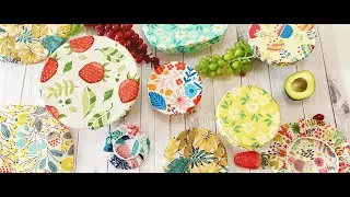 Custom Size Logo Washable Food Saving Beeswax Cloth Bowl Covers and Waxed Cotton Fabric Bowl Cover