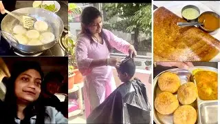 सबका बाल घर पे ही Cut कर Di फिर क्या हुआ || Matar Ki kachori Or Aloo Ki Mazedar Sabzi 